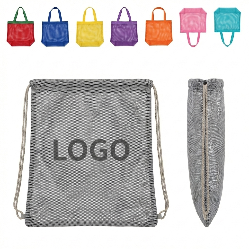 Multi-Purpose Mesh Tote Bags & Drawstring Pouch Set