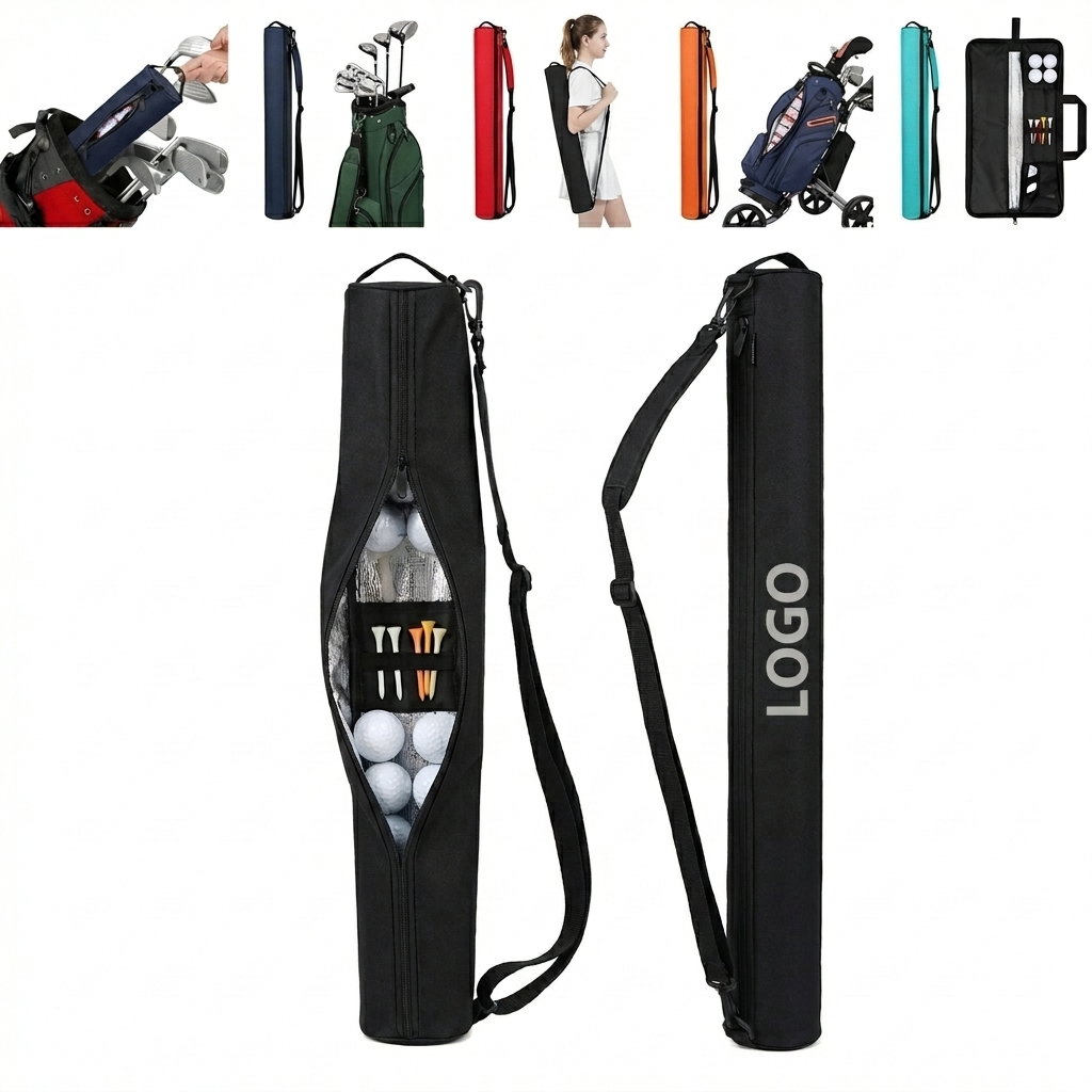 Black Insulated Golf Ball & Tee Organizer Pouch