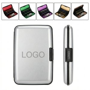 Stylish Aluminum Card Holder with RFID Protection and Secure Clasp