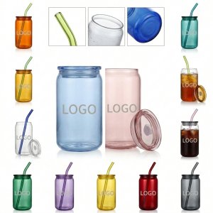 Customizable 12 oz Colored Can Glass Promotional Souvenir Tumbler